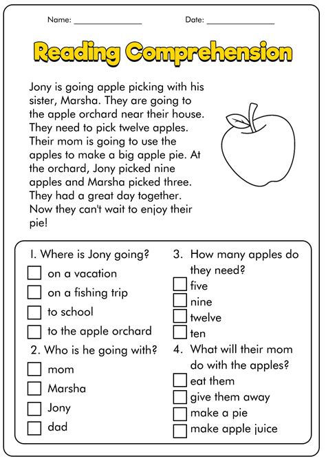 Free 1st Grade Reading Comprehension Worksheets .